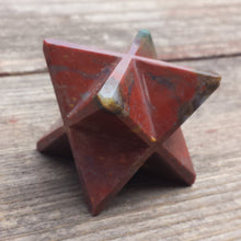 Load image into Gallery viewer, Large (50mm) BLOODSTONE Natural Gemstone Merkaba Star (One)