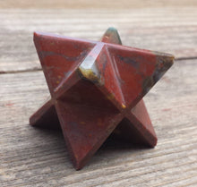 Load image into Gallery viewer, Large (50mm) BLOODSTONE Natural Gemstone Merkaba Star (One)