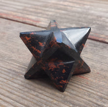 Load image into Gallery viewer, Large (50mm) MAHOGANY OBSIDIAN Natural Gemstone Merkaba Star (One)
