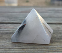 Load image into Gallery viewer, TOURMALATED QUARTZ natural Medium gemstone crystal pyramid 27-30mm