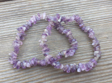 Load image into Gallery viewer, AMETHYST Natural Stone Gemstone Stretchy Chip Bracelet