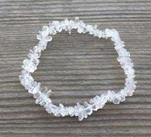 Load image into Gallery viewer, CLEAR QUARTZ Natural Stone Gemstone Stretchy Chip Bracelet