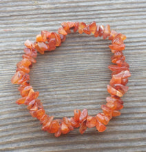 Load image into Gallery viewer, CARNELIAN Natural Stone Gemstone Stretchy Chip Bracelet