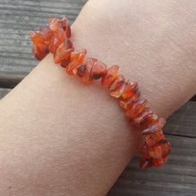 Load image into Gallery viewer, CARNELIAN Natural Stone Gemstone Stretchy Chip Bracelet