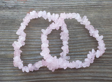 Load image into Gallery viewer, ROSE QUARTZ Natural Stone Gemstone Stretchy Chip Bracelet