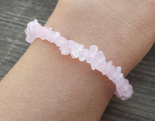 Load image into Gallery viewer, ROSE QUARTZ Natural Stone Gemstone Stretchy Chip Bracelet