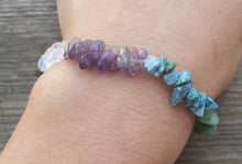 Load image into Gallery viewer, 7 STONE CHAKRA Natural Stone Gemstone Stretchy Chip Bracelet