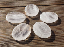 Load image into Gallery viewer, CLEAR QUARTZ Worry Stone Natural Stone Hand Carved Gemstone Worry Stone