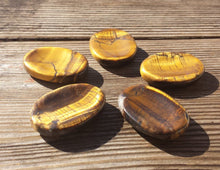 Load image into Gallery viewer, TIGER EYE Worry Stone Natural Stone Hand Carved Gemstone Worry Stone