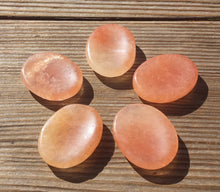 Load image into Gallery viewer, PEACH AVENTURINE Worry Stone Natural Stone Hand Carved Gemstone Worry Stone