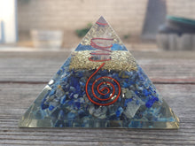 Load image into Gallery viewer, LARGE (50-55mm) LAPIS LAZULI Orgone Gemstone Pyramid Large Pyramid Orgone