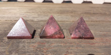 Load image into Gallery viewer, RHODONITE natural Medium gemstone crystal pyramid 27-30mm