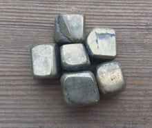 Load image into Gallery viewer, Three (3)  PYRITE TUMBLED Stones Medium/Large Natural Tumble Stones