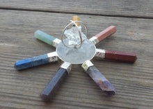 Load image into Gallery viewer, 7 CHAKRA SPINNING MERKABA Energy Generator Natural Gemstone