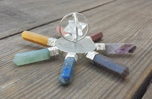 Load image into Gallery viewer, 7 CHAKRA SPINNING MERKABA Energy Generator Natural Gemstone