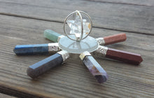 Load image into Gallery viewer, 7 CHAKRA SPINNING MERKABA Energy Generator Natural Gemstone
