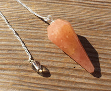 Load image into Gallery viewer, PEACH AVENTURINE Natural Stone Gemstone Faceted Pendulum