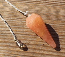 Load image into Gallery viewer, PEACH AVENTURINE Natural Stone Gemstone Faceted Pendulum