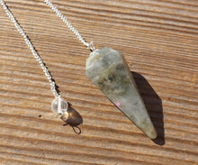 Load image into Gallery viewer, LABRADORITE Natural Stone Gemstone Faceted Pendulum