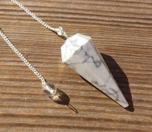 Load image into Gallery viewer, HOWLITE Natural Stone Gemstone Faceted Pendulum