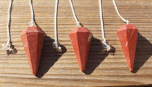 Load image into Gallery viewer, RED JASPER  Natural Stone Gemstone Faceted Pendulum