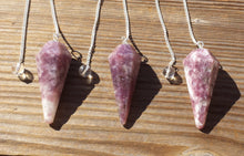 Load image into Gallery viewer, LEPIDOLITE  Natural Stone Gemstone Faceted Pendulum