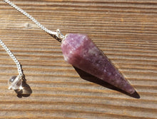 Load image into Gallery viewer, LEPIDOLITE  Natural Stone Gemstone Faceted Pendulum