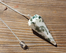 Load image into Gallery viewer, TREE AGATE Natural Stone Gemstone Faceted Pendulum