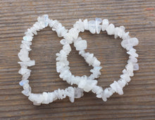 Load image into Gallery viewer, RAINBOW MOONSTONE Natural Stone Gemstone Stretchy Chip Bracelet