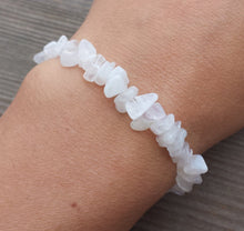 Load image into Gallery viewer, RAINBOW MOONSTONE Natural Stone Gemstone Stretchy Chip Bracelet