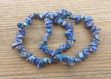 Load image into Gallery viewer, LAPIS LAZULI Natural Stone Gemstone Stretchy Chip Bracelet