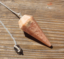 Load image into Gallery viewer, MOONSTONE Natural Stone Gemstone Faceted Pendulum