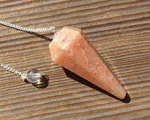 Load image into Gallery viewer, MOONSTONE Natural Stone Gemstone Faceted Pendulum