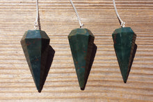 Load image into Gallery viewer, BLOODSTONE Natural Stone Gemstone Faceted Pendulum