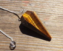 Load image into Gallery viewer, TIGER EYE Natural Stone Gemstone Faceted Pendulum