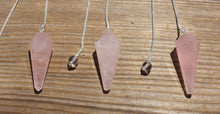 Load image into Gallery viewer, ROSE QUARTZ Natural Stone Gemstone Faceted Pendulum