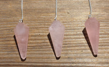 Load image into Gallery viewer, ROSE QUARTZ Natural Stone Gemstone Faceted Pendulum