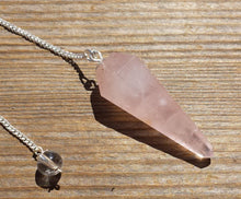 Load image into Gallery viewer, ROSE QUARTZ Natural Stone Gemstone Faceted Pendulum