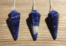 Load image into Gallery viewer, SODALITE Natural Stone Gemstone Faceted Pendulum