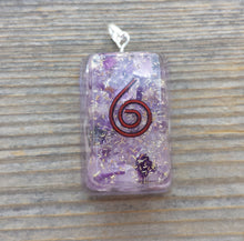 Load image into Gallery viewer, ORGONE AMETHYST Gemstone Rectangle Pendant Orgone (One)