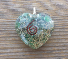 Load image into Gallery viewer, ORGONE JADE Gemstone Heart Shaped Pendant Orgone (One)