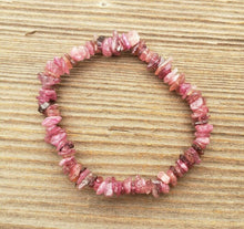 Load image into Gallery viewer, PINK TOURMALINE Natural Stone Gemstone Stretchy Chip Bracelet