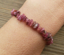 Load image into Gallery viewer, PINK TOURMALINE Natural Stone Gemstone Stretchy Chip Bracelet