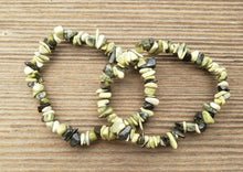 Load image into Gallery viewer, CHEETAH JADE Natural Stone Gemstone Stretchy Chip Bracelet