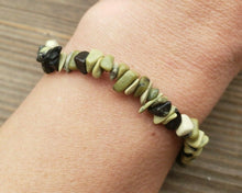 Load image into Gallery viewer, CHEETAH JADE Natural Stone Gemstone Stretchy Chip Bracelet
