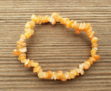Load image into Gallery viewer, ORANGE CALCITE Natural Stone Gemstone Stretchy Chip Bracelet